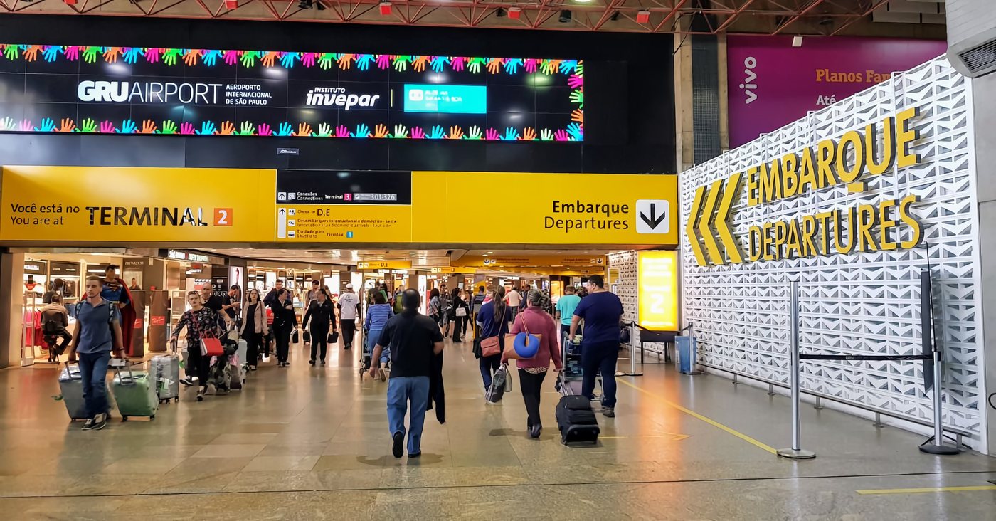 Área de desembarque do Aeroporto Internacional de Guarulhos